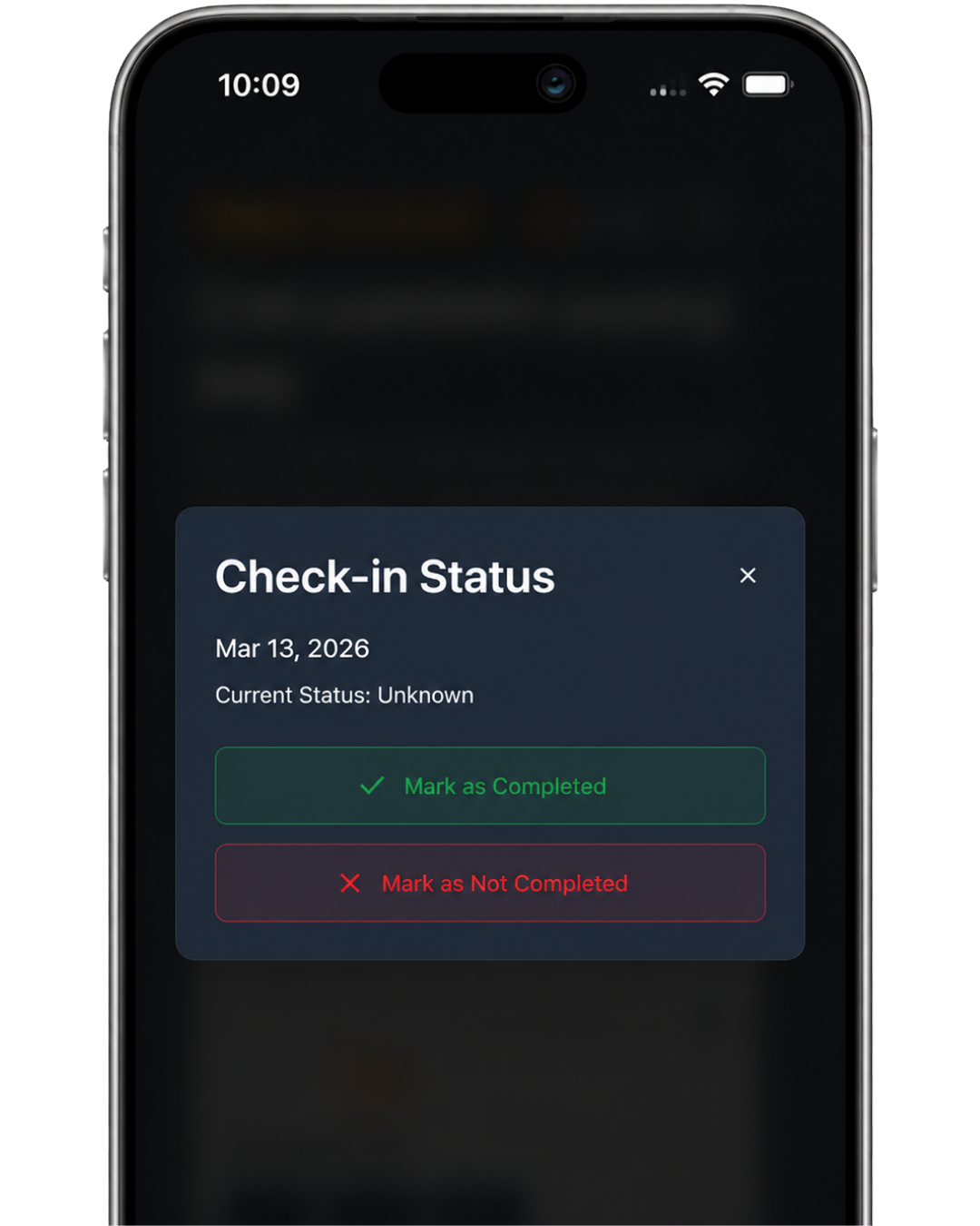 Bliss Tracker check-in screen showing AI-powered insights